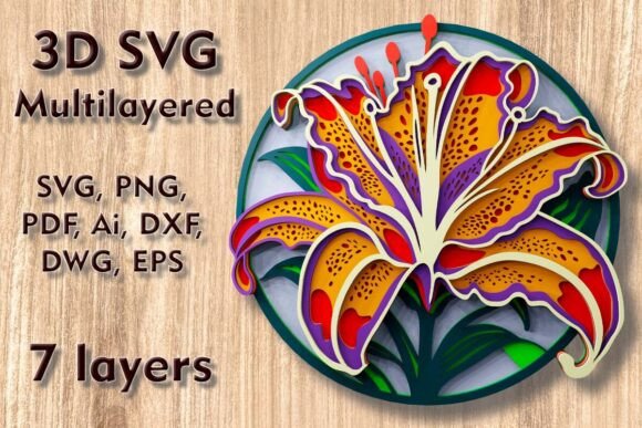 Download Lily 3d SVG Multilayer Cutting Files - Multilayer Collection